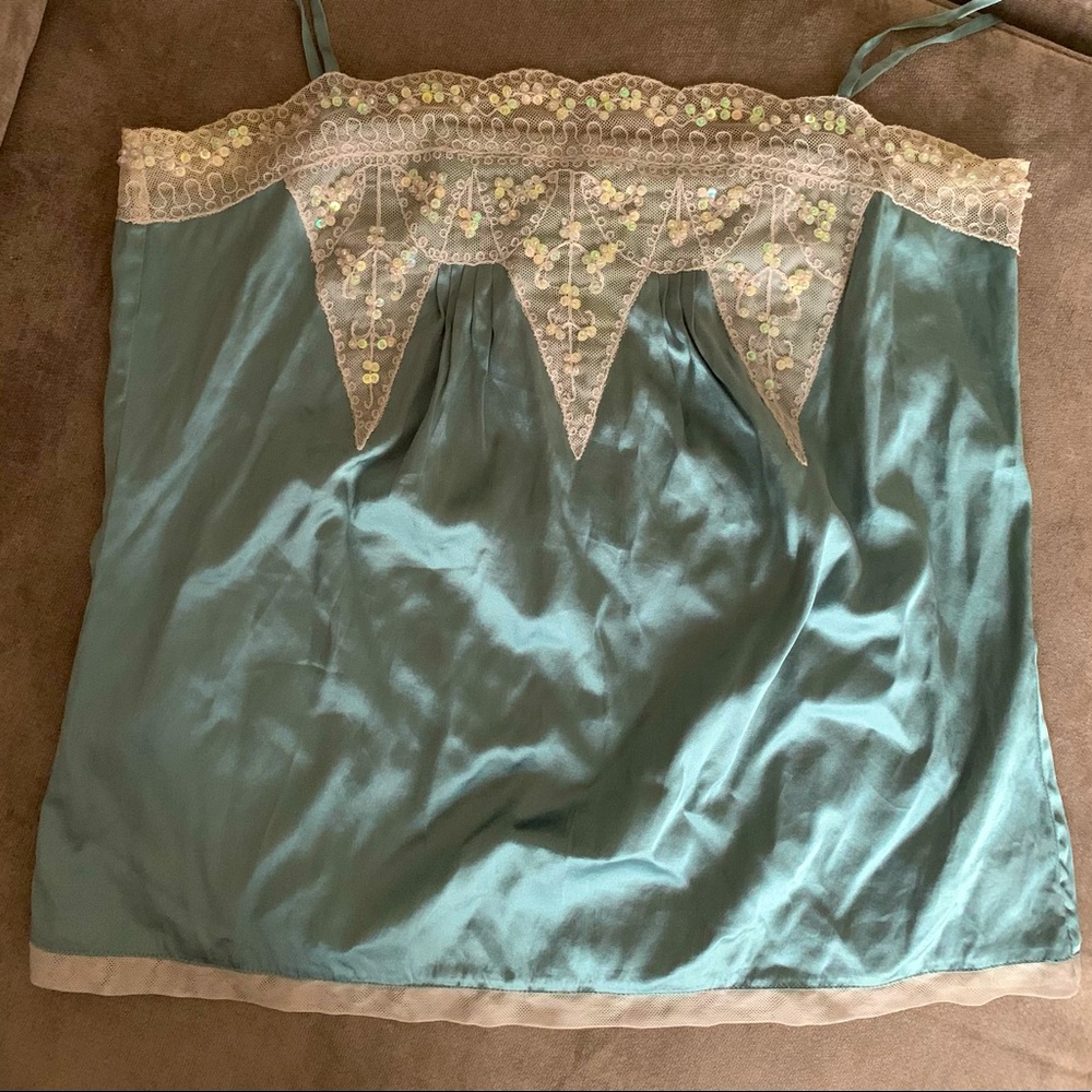 Y2K MODA International silk Camisole with Retro style detailing & sequins 🥂🧚🏼